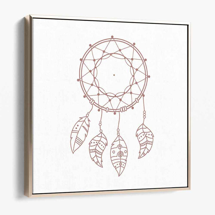 Soul Catcher's Path: Minimalist Dreamcatcher Line Art on Canvas