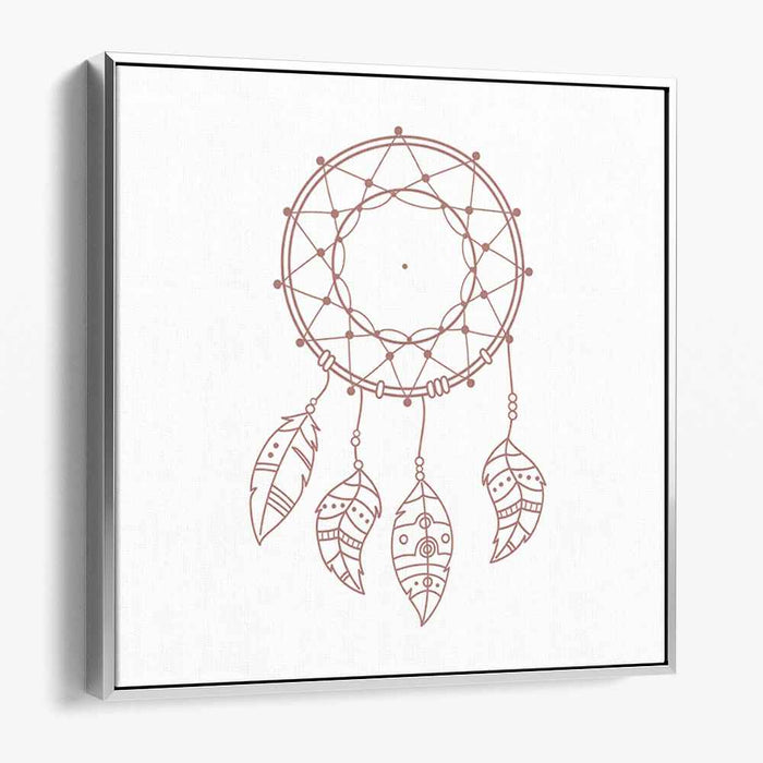 Soul Catcher's Path: Minimalist Dreamcatcher Line Art on Canvas