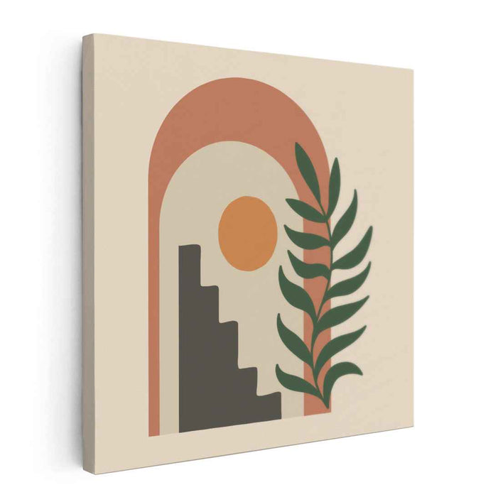 Serenity Steps: Modern Minimalist Sunrise Canvas Art