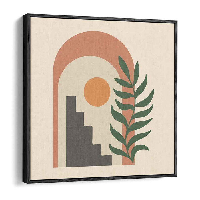 Serenity Steps: Modern Minimalist Sunrise Canvas Art