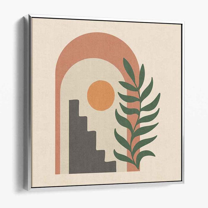 Serenity Steps: Modern Minimalist Sunrise Canvas Art
