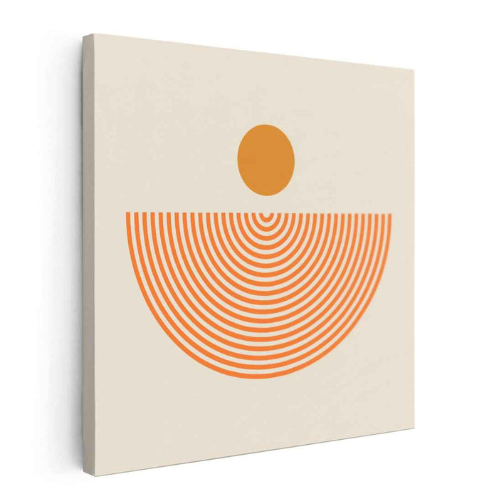 Orange Zenith: Geometric Harmony Canvas Art Print
