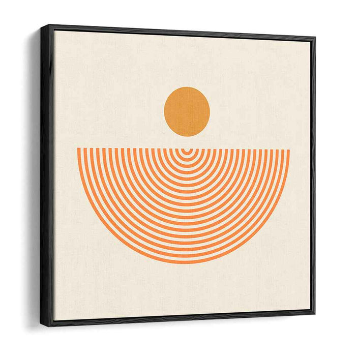 Orange Zenith: Geometric Harmony Canvas Art Print