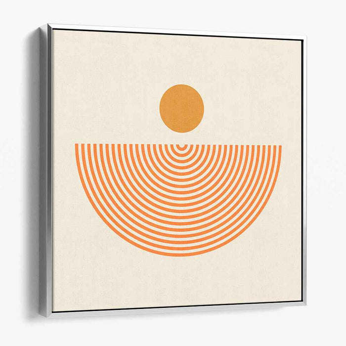 Orange Zenith: Geometric Harmony Canvas Art Print