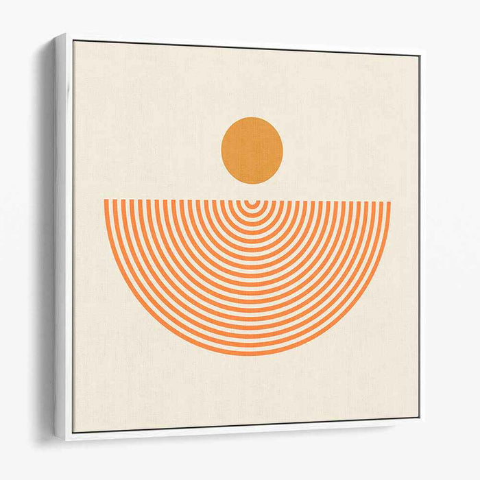 Orange Zenith: Geometric Harmony Canvas Art Print