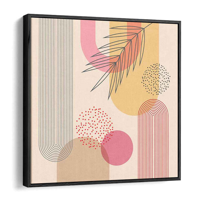 Harmonious Petal Abstraction: Modernist Pastel Geometry with Botanical Accents Art Print