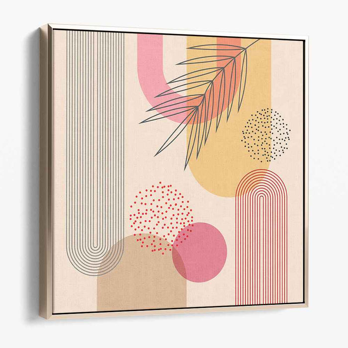 Harmonious Petal Abstraction: Modernist Pastel Geometry with Botanical Accents Art Print