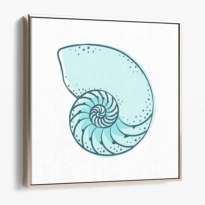 Serene Nautilus: Minimalist Coastal Shell Canvas Art Print