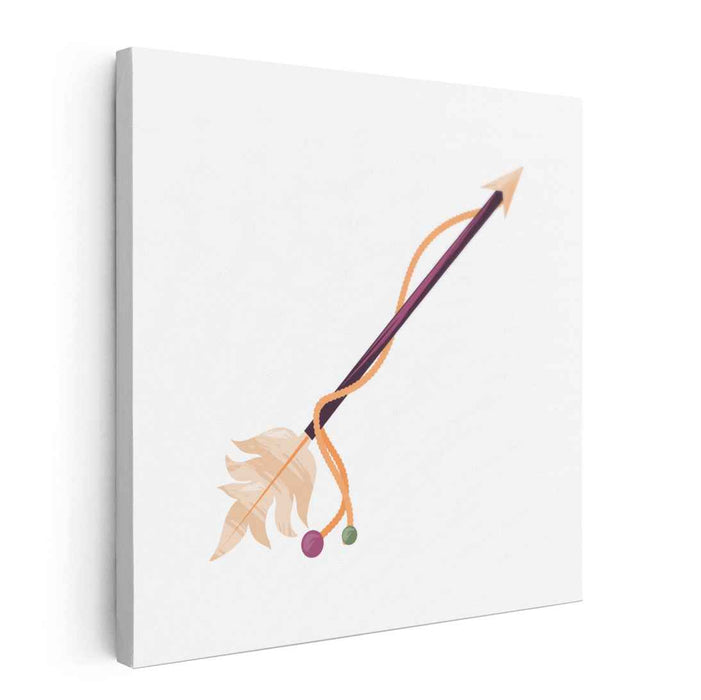 Mystical Feathered Arrow: Tribal-Inspired Modern Art Print