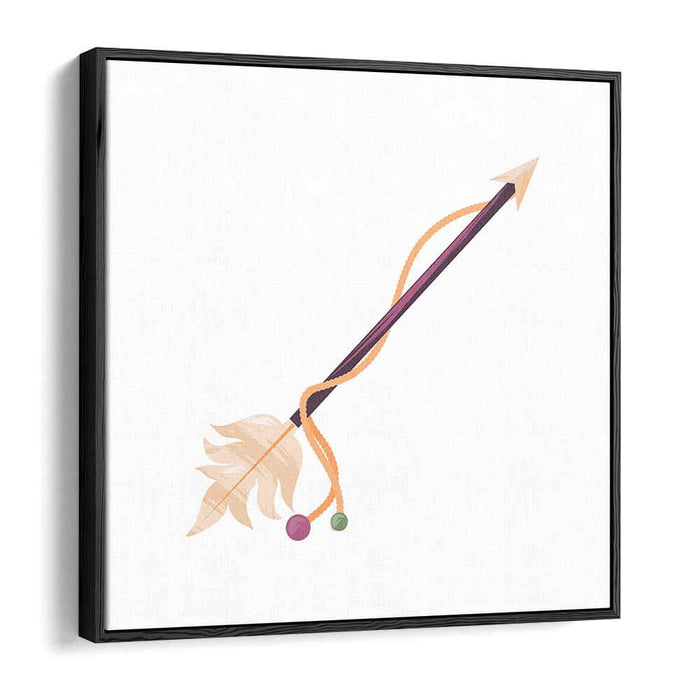 Mystical Feathered Arrow: Tribal-Inspired Modern Art Print