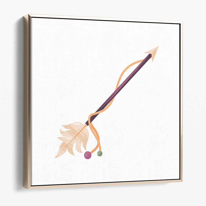 Mystical Feathered Arrow: Tribal-Inspired Modern Art Print