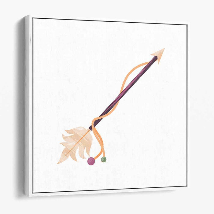 Mystical Feathered Arrow: Tribal-Inspired Modern Art Print