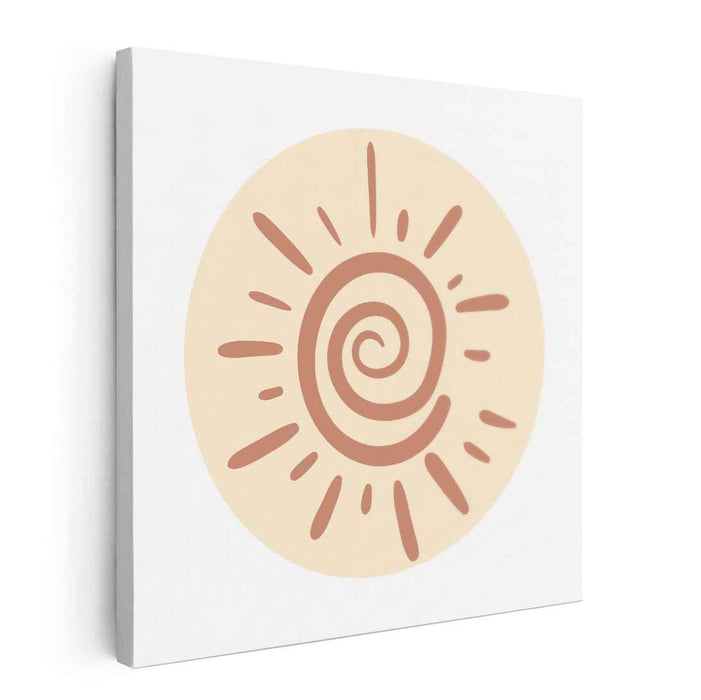 Radiant Spiral: Minimalist Sunburst Canvas Art Print