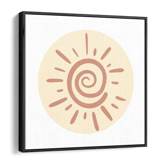 Radiant Spiral: Minimalist Sunburst Canvas Art Print