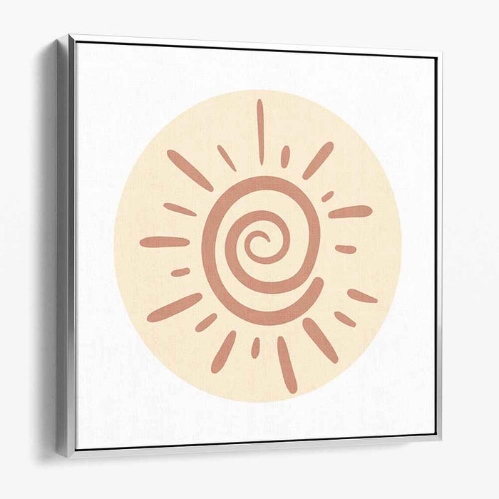 Radiant Spiral: Minimalist Sunburst Canvas Art Print
