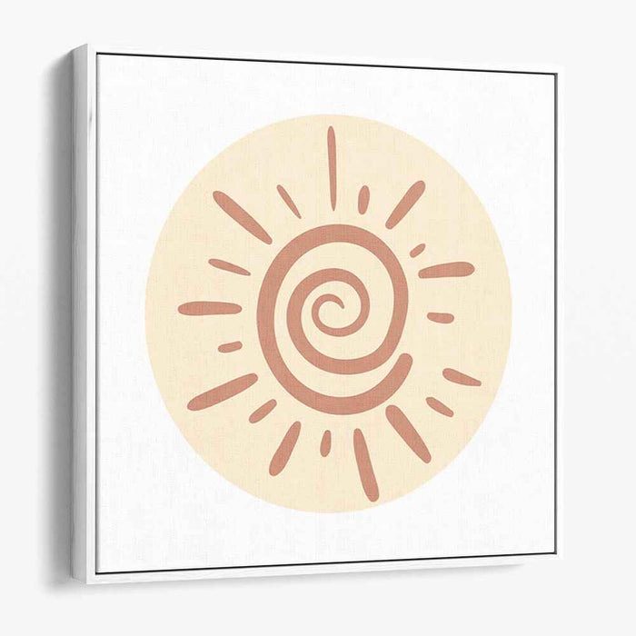 Radiant Spiral: Minimalist Sunburst Canvas Art Print
