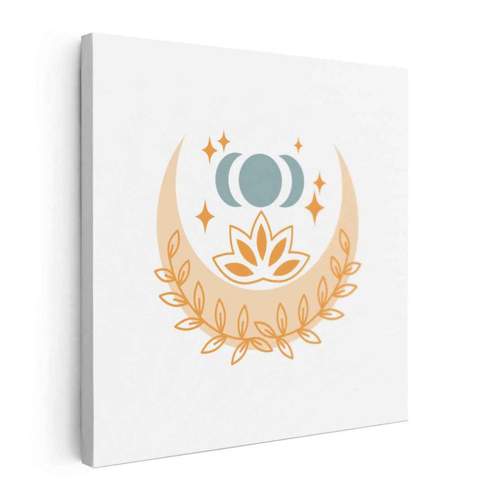 Eternal Serenity Blossom Dance: Lotus and Moon Spiritual Art Print