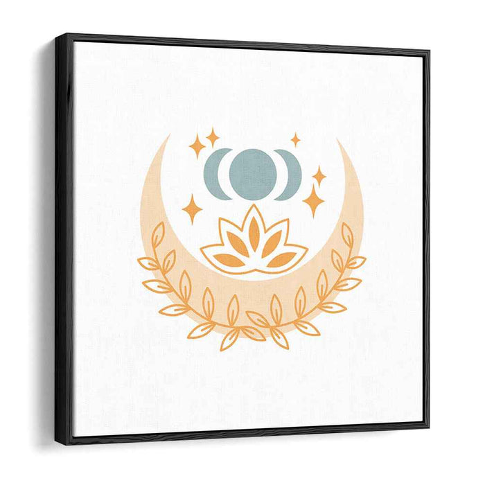 Eternal Serenity Blossom Dance: Lotus and Moon Spiritual Art Print