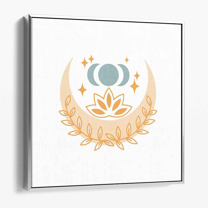 Eternal Serenity Blossom Dance: Lotus and Moon Spiritual Art Print