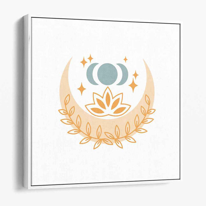 Eternal Serenity Blossom Dance: Lotus and Moon Spiritual Art Print