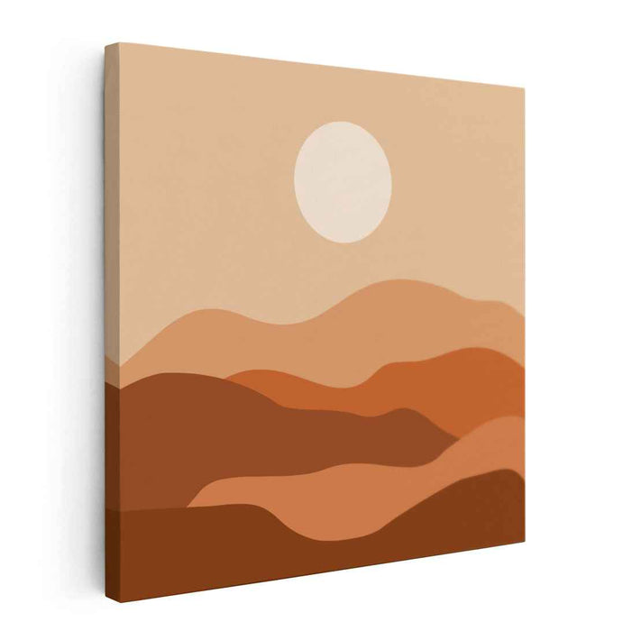 Terrain Whispers: Minimalist Earth Tone Landscape Canvas Art Print