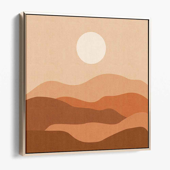 Terrain Whispers: Minimalist Earth Tone Landscape Canvas Art Print