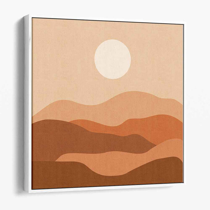 Terrain Whispers: Minimalist Earth Tone Landscape Canvas Art Print