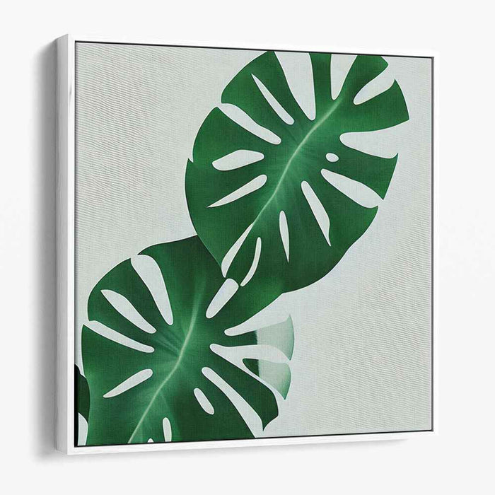 Leaf Reverie: Minimalist Monstera Leaf Botanical Art Print