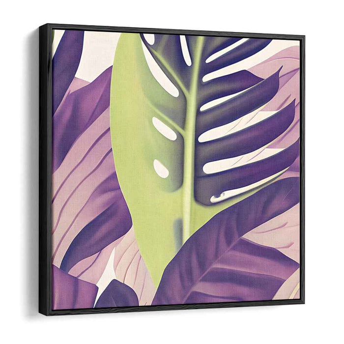 Verdant Twilight Whispers: Lush Green and Purple Foliage Art Print