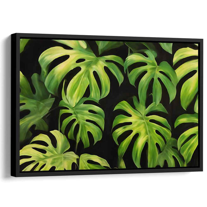 Wildlife Overture: Verdant Monstera Delight Canvas Art Print