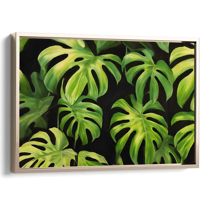 Wildlife Overture: Verdant Monstera Delight Canvas Art Print
