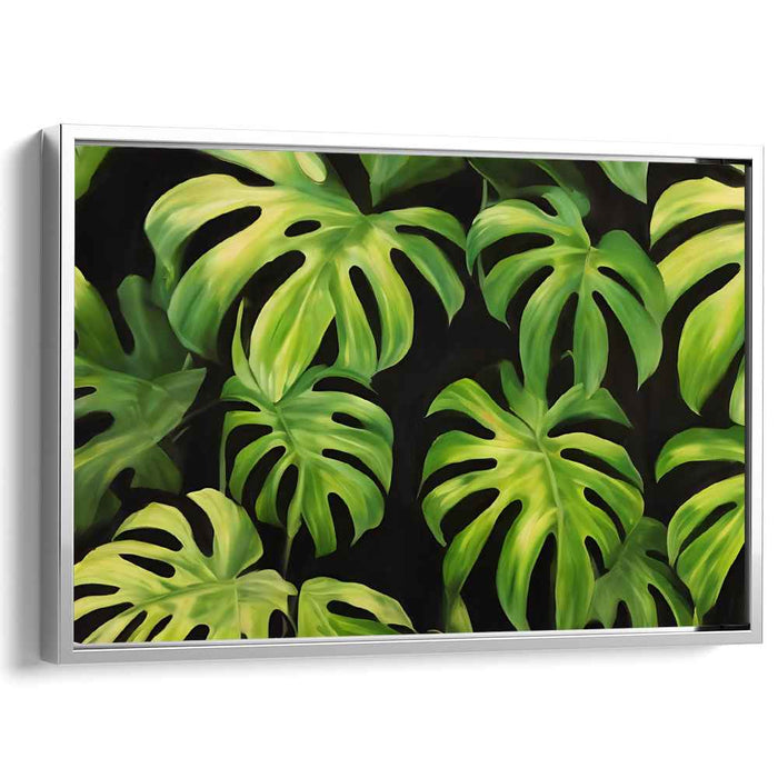 Wildlife Overture: Verdant Monstera Delight Canvas Art Print