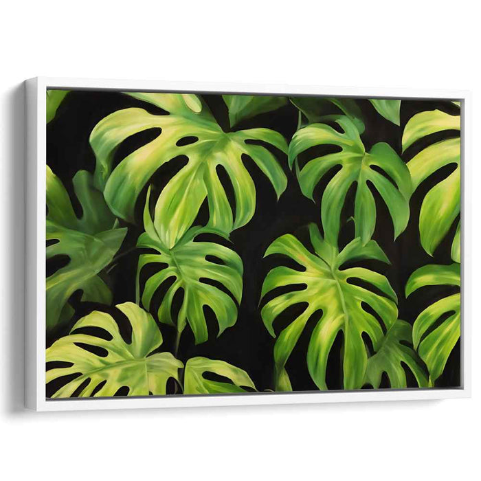 Wildlife Overture: Verdant Monstera Delight Canvas Art Print