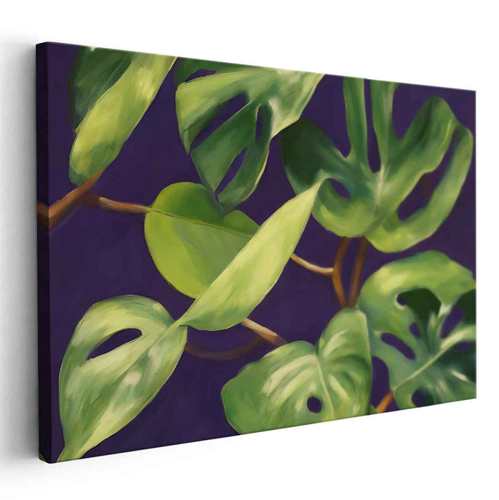Tropical Jungle Splendor: Monstera Delight Canvas Art Print