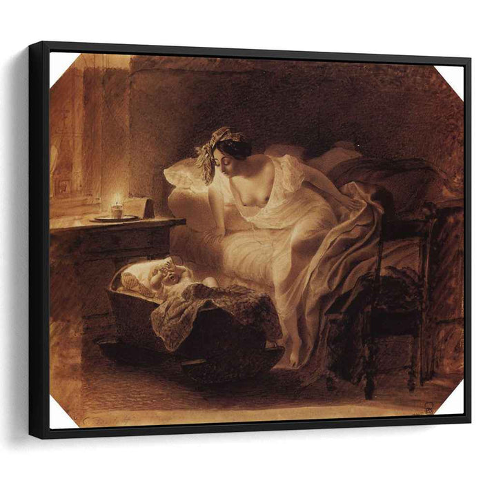 Mother Awoken by Her Crying Child (1831) by Karl Bryullov