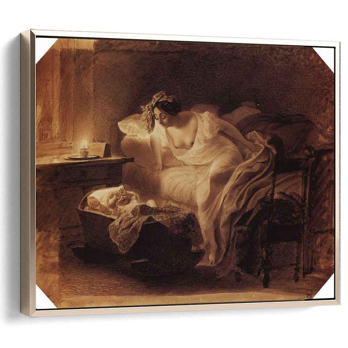 Mother Awoken by Her Crying Child (1831) by Karl Bryullov