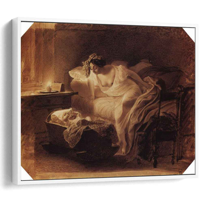 Mother Awoken by Her Crying Child (1831) by Karl Bryullov