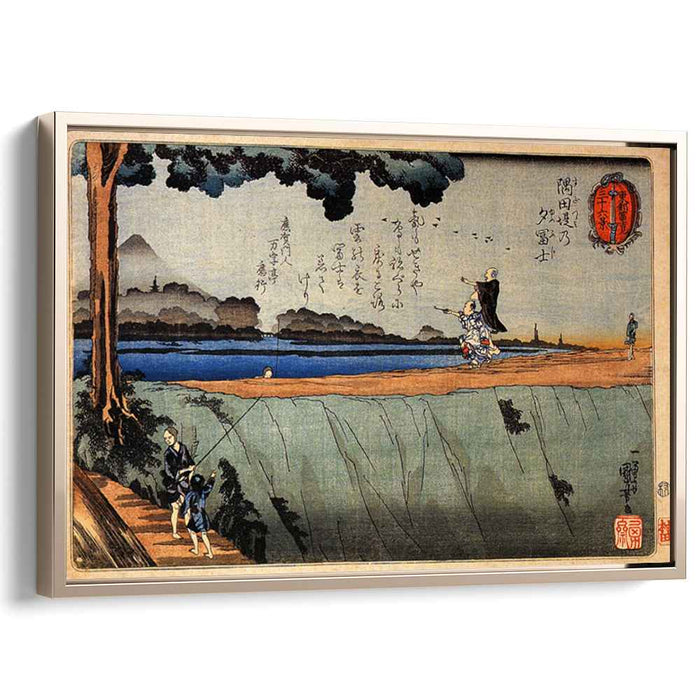 Mount Fuji from the Sumida River embankment (1842) by Utagawa Kuniyoshi