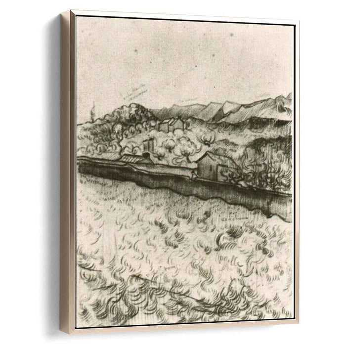 Mountain Landscape Seen across the Walls 2 (1889) by Vincent van Gogh