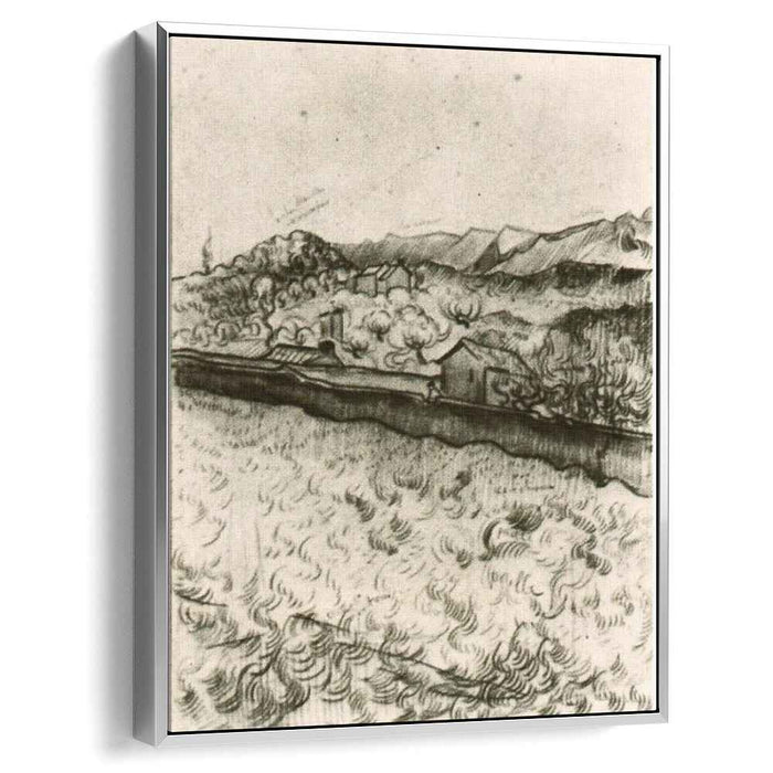 Mountain Landscape Seen across the Walls 2 (1889) by Vincent van Gogh