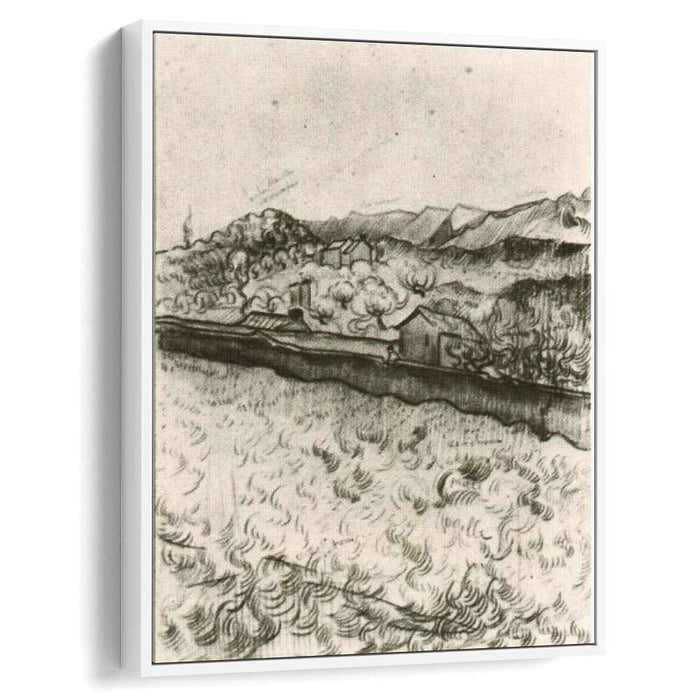 Mountain Landscape Seen across the Walls 2 (1889) by Vincent van Gogh