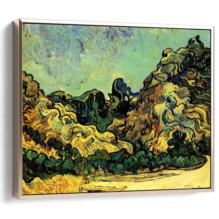 Mountains at Saint-Remy with Dark Cottage (1889) by Vincent van Gogh