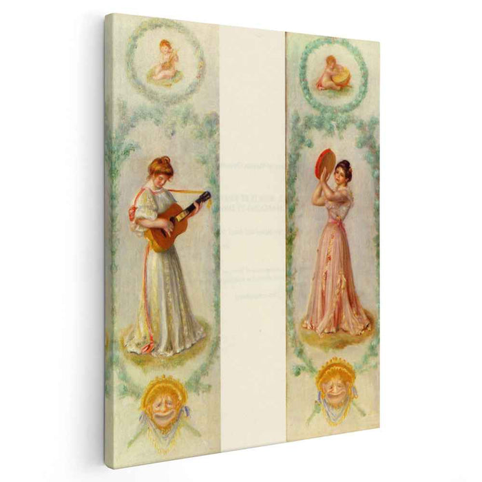 Music (two paintings) (1895) by Pierre-Auguste Renoir