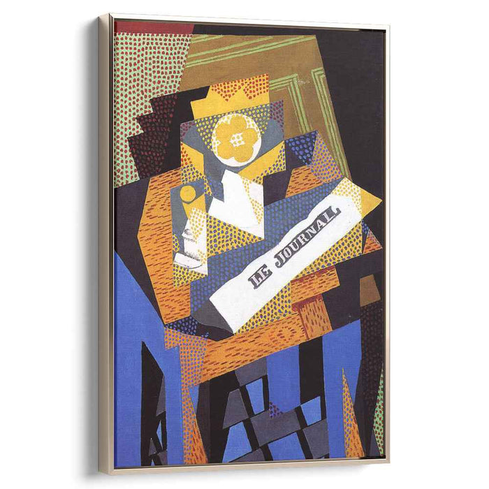 Newspaper and Fruit Dish (1916) by Juan Gris