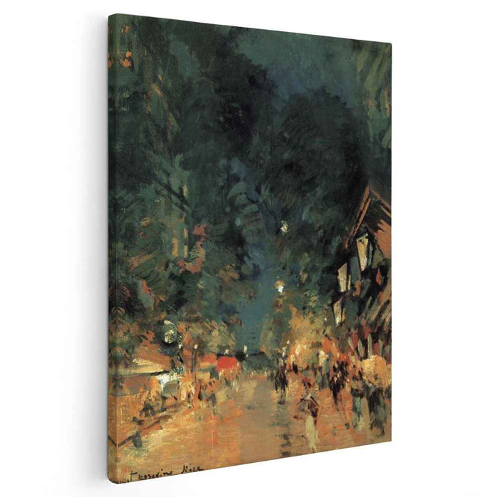 Nice.Street at night (1909) by Konstantin Korovin