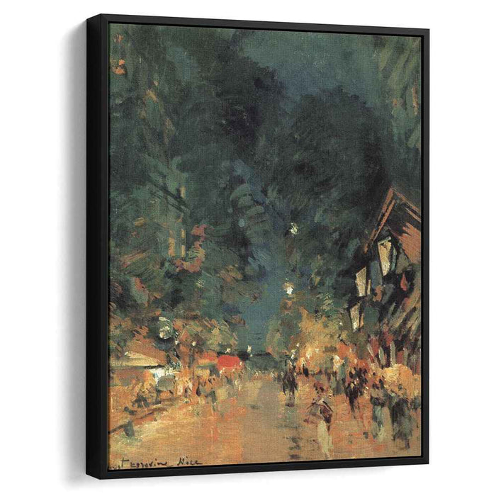 Nice.Street at night (1909) by Konstantin Korovin