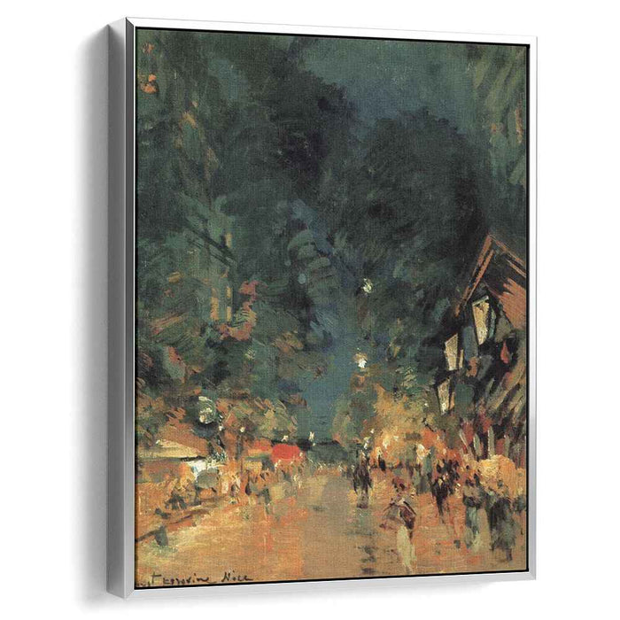 Nice.Street at night (1909) by Konstantin Korovin