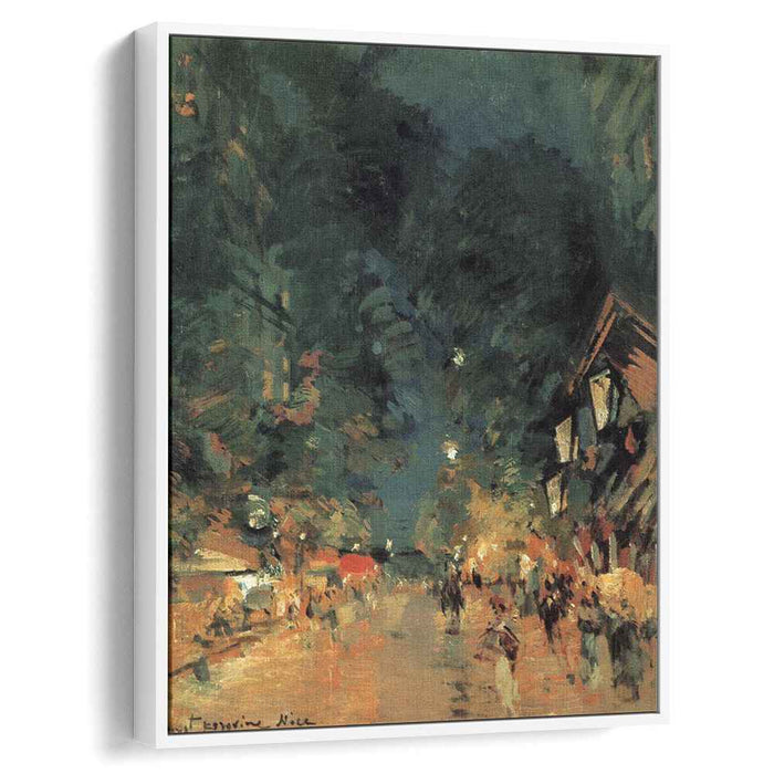 Nice.Street at night (1909) by Konstantin Korovin