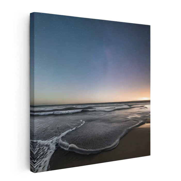 Twilight Tide: Serene Ocean Sunset Canvas Art Print