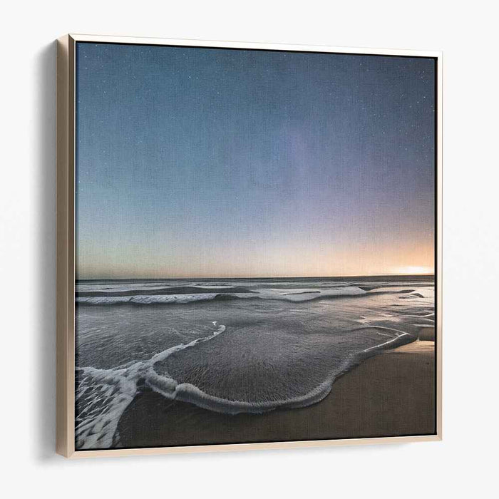 Twilight Tide: Serene Ocean Sunset Canvas Art Print